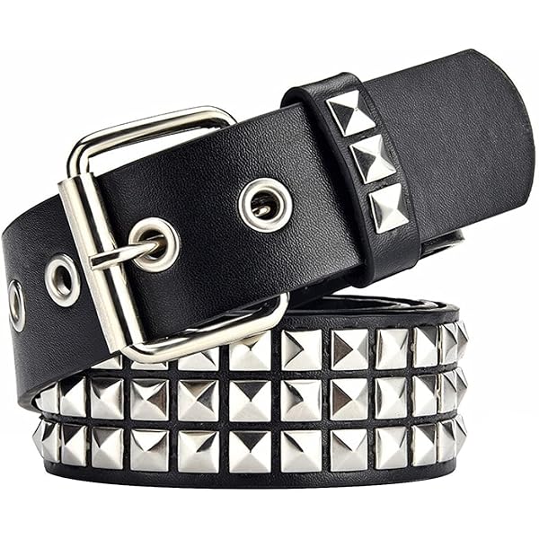 SNCEAW Studded Belt, Metal Punk Rock Rivet belt with Bright
